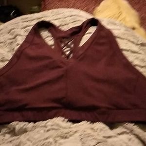Burgundy sports bra